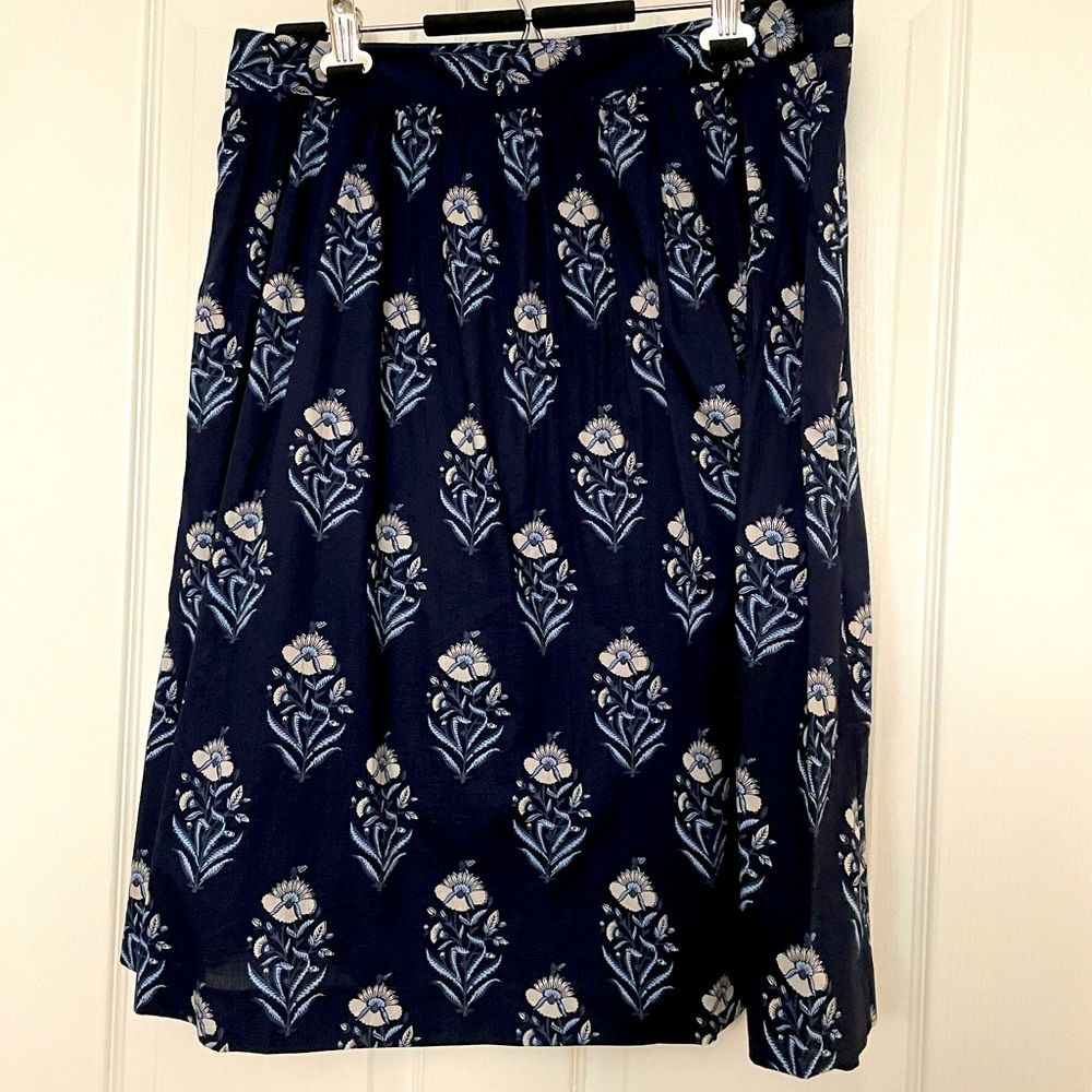 LOFT outlet midi blue floral skirt
